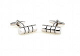 Shirt Cufflinks Silver Cylinder Business Men