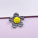 10pcs Acrylic Plaid Leopard Smiling Face Flower Hairpin DIY