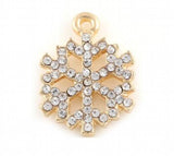 20PCS 15x19mm Rhinestones Snowflake Pendant Charms DIY Accessory