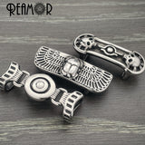 2pcs Egyptian Skull Punk Slider Bead for Leather DIY Men Jewelry Making