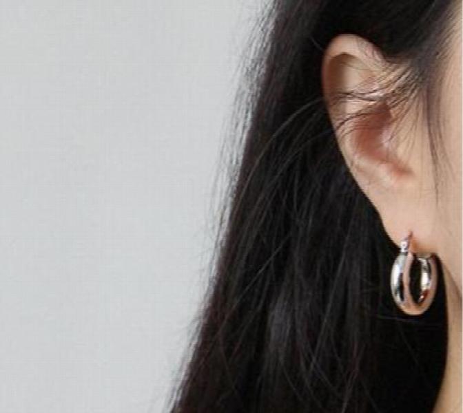 SHANICE 100% 925 Silver Stud Earrings Round-shaped Exaggerated Jewelry