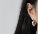SHANICE 100% 925 Silver Stud Earrings Round-shaped Exaggerated Jewelry