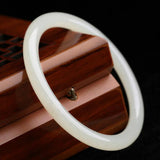 Natural Hetian Jade Round Bar 54-64mm Bracelet Princess Jewelry