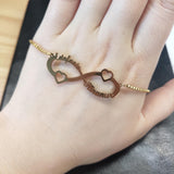 Sipuris Infinity Name Bracelet Stainless Steel Adjustable Box Chain