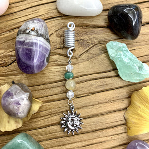Crystal Hair Beads Sun Moon Dragonfly Leaf Hair Accessories Cuff Hair Ring