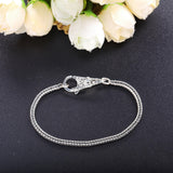 925 Silver Rose Snake Bracelet Romantic Wedding Femme Jewelry