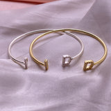 Zircon Letter Bangles for Women Zirconia Bracelet Bangle Cuff Jewelry