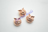 10mm Owl Metal Charm Spacer Beads DIY Jewelry Findings 50pc/Lot