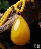 Amber and Honey Wax Pendant Necklace