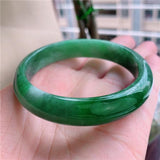 Zheruz Jewelry Natural Green Myanmar Jade 54mm-62mm Light Green Bracelet
