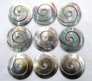 Quartz Crystal Abalone Shell Flower Pendant DIY Jewelry Necklace 6PCS