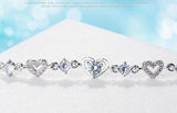 925 Silver Bracelet Sweet Style Chain Crystal Linked Women