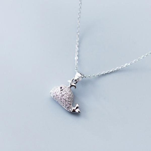 S925 Sterling Silver Dolphin Pendant Necklace