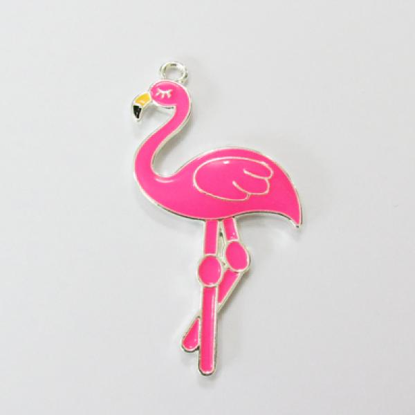 10pcs/lot Enamel Flamingo Pendants For Summery Jewelry