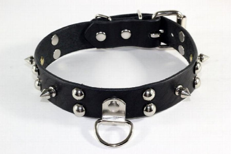 Sexy Harajuku Hot Dark D-round Rivet Necklaces Clear Leather Choker