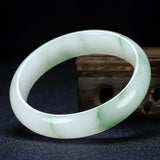 Natural Burmese Jadeite Light Flower Bracelet 54-64mm Princess Jewelry Gift
