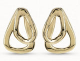 Spain 925 Silver Ear Nail Irregular Drop Bead Earrings