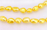 Rice Yellow Freshwater Pearl Loose Beads Full Strand DIY Necklace Material