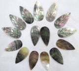 Quartz Crystal Abalone Leaf Charms Pendant DIY Jewelry Necklace