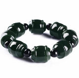 Natural Hetian Jade Dark Green Bracelet Men Women's Jewelry Gift