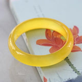Zheru Natural Yellow Agate Chalcedony 54-64mm Bracelet