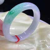 Zheru Jewelry Natural Burmese Jadeite 54mm-64mm Two-Color Bracelet