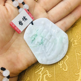 Jade Beauty Pendant with Tri-Color Bead Necklace