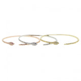 Green Eye Snake Shape Adjustable Open Bangle for Women