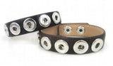 5 Metal Button Charm Leather Bracelet DIY Jewelry