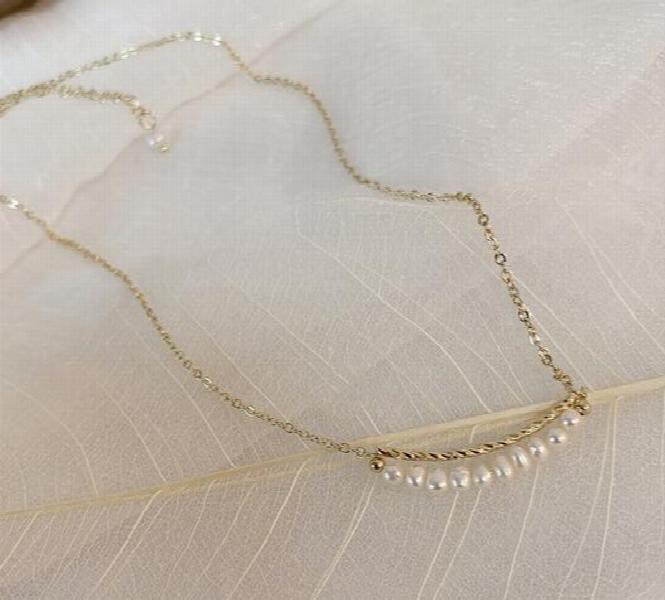French Retro Natural Freshwater Pearl Necklace Female Sweet