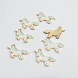 Alloy Enamel Unicorn Charms - 30pcs/lot