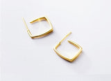 925 Silver Geometric Square Stud Earrings C-1399