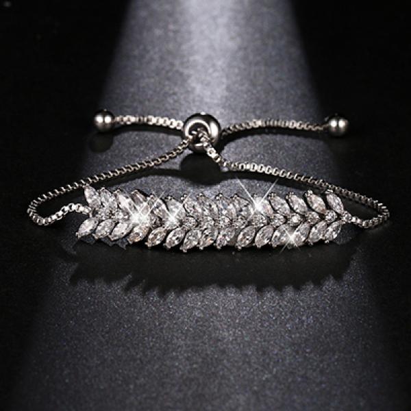 Adjustable CZ Marquise Cut Zircon Bracelet for Women