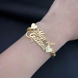 Personalized Couple Name Bracelet, Stainless Steel Chain