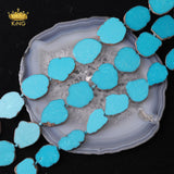 Natural Turquoises Stone Slice Spacer Loose Beads For DIY Pendant Necklace