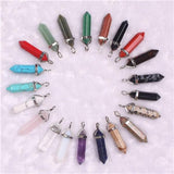24 Mixed Natural Stone Quartz Point Pendant Chakra Pendulum