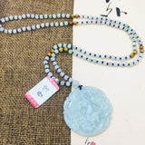Natural Emerald Jade Dragon Zodiac Pendant Necklace