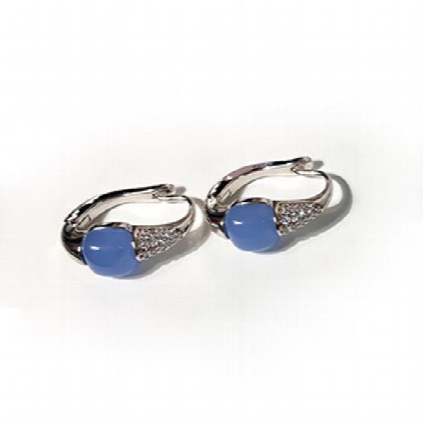 Buckle Hoop Earrings 8 Colors Crystal Earring for Women