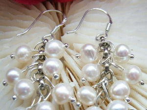 Natural Round Freshwater Pearl Earrings - S925 Sterling Silver