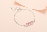 Strawberry Crystal Bracelet 925 Silver Plated Natural Crystal Beads