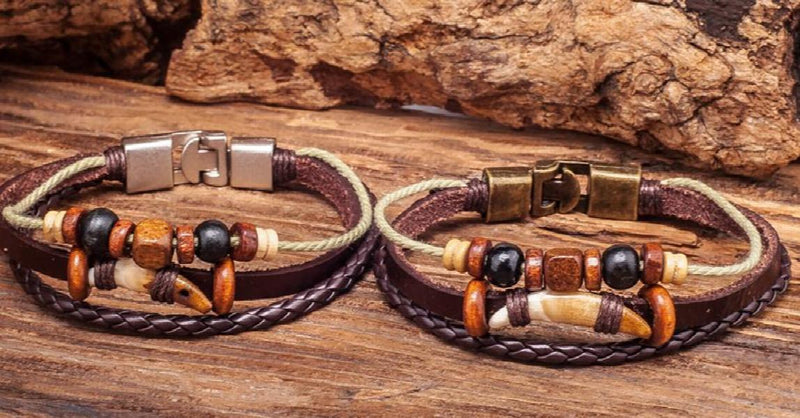 Brown Leather Surfer Bracelet Men's
