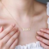 Old English Name Necklace, Personalized Gothic Letter Necklace