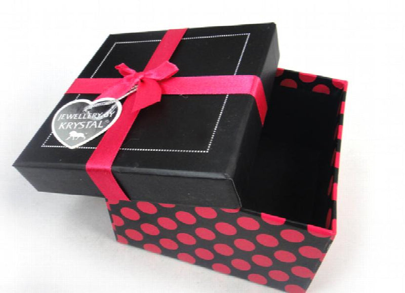 10*10cm Jewelry Bracelet Bangle Box Fuchsia Ribbon Bowknot