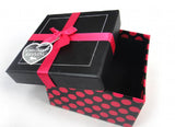 10*10cm Jewelry Bracelet Bangle Box Fuchsia Ribbon Bowknot