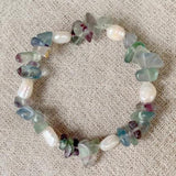 Baroque Freshwater Pearl Bracelet with Crystal Chips Stone