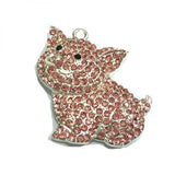 10pcs/lot Pig Rhinestone Pendants For Necklace