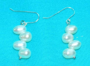 Baroque Freshwater Pearl Silver Dangle Earrings - Wedding Lady Gift