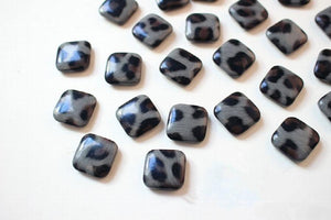 50pcs 18mm Leopard/Snake Print Flatback Cloth Buckle Beads DIY Jewelry Earring