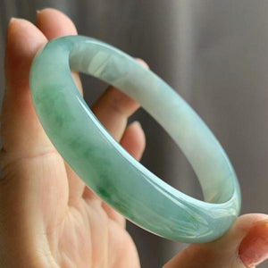 Burmese Jadeite Light Green 54-64mm Bracelet for Mom and Girlfriend