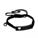 USPS Braided String Bracelets for Couples, Magnet Name Bangle Stainless Steel